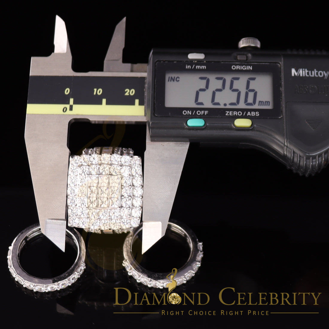 DiamondCelebritees 925 White Silver Square 22.41ct Cubic Zirconia Halo Trio Wedding Ring Size 9