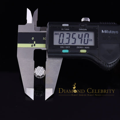 DiamondCelebritees  925 White Sterling Silver 0.58ct Cubic Zirconia Women's Hip Hop Flower Earrings