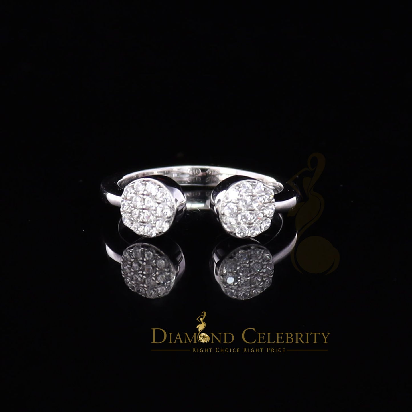 DiamondCelebritees 0.33ct Sterling Silver Shiny White 925 Cubic Zirconia Round Womens Ring Size 6