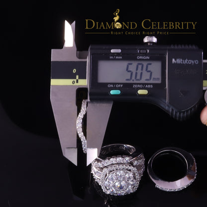 DiamondCelebritees 19.00ct Cubic Zirconia White Sterling Silver Men's/ Women Wedding Rings Size 9