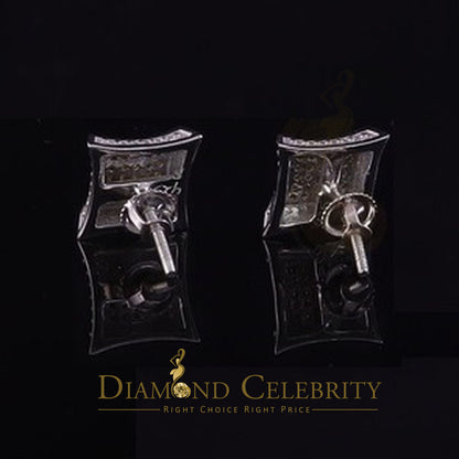 DiamondCelebritees Kite Shape 0.15ct Genuine Yellow Diamond 3D Earring 925 Sterling White Silver