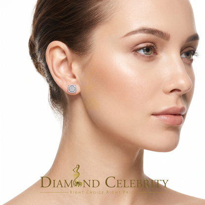 DiamondCelebritees 925 Sterling Silver 0.35 ct Diamond for Women's/Men's Yellow Stud Round Earrings