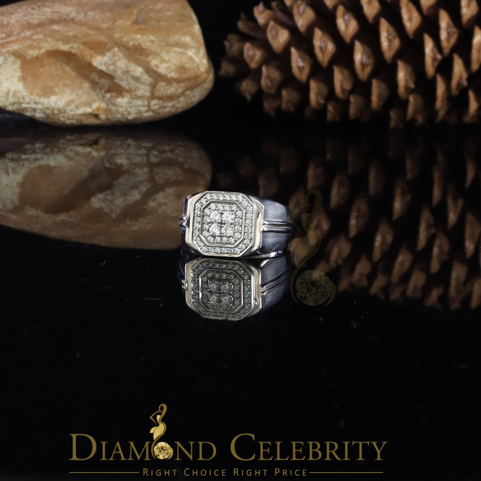 DiamondCelebritees Men's 925 Sterling White Silver Octagon 1.50ct Cubic Zirconia Ring Size 12