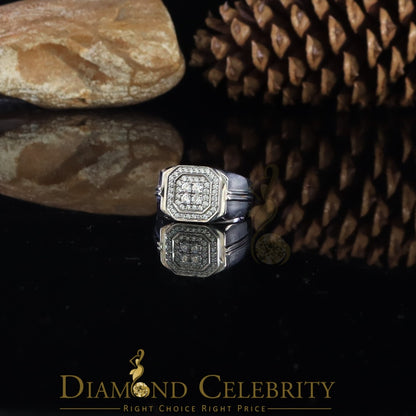 DiamondCelebritees Men's 925 Sterling White Silver Octagon 1.50ct Cubic Zirconia Ring Size 12