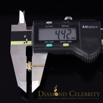 DiamondCelebritees 0.75 CT Real Diamond with 10K Real Yellow Gold Square Stud Earrings