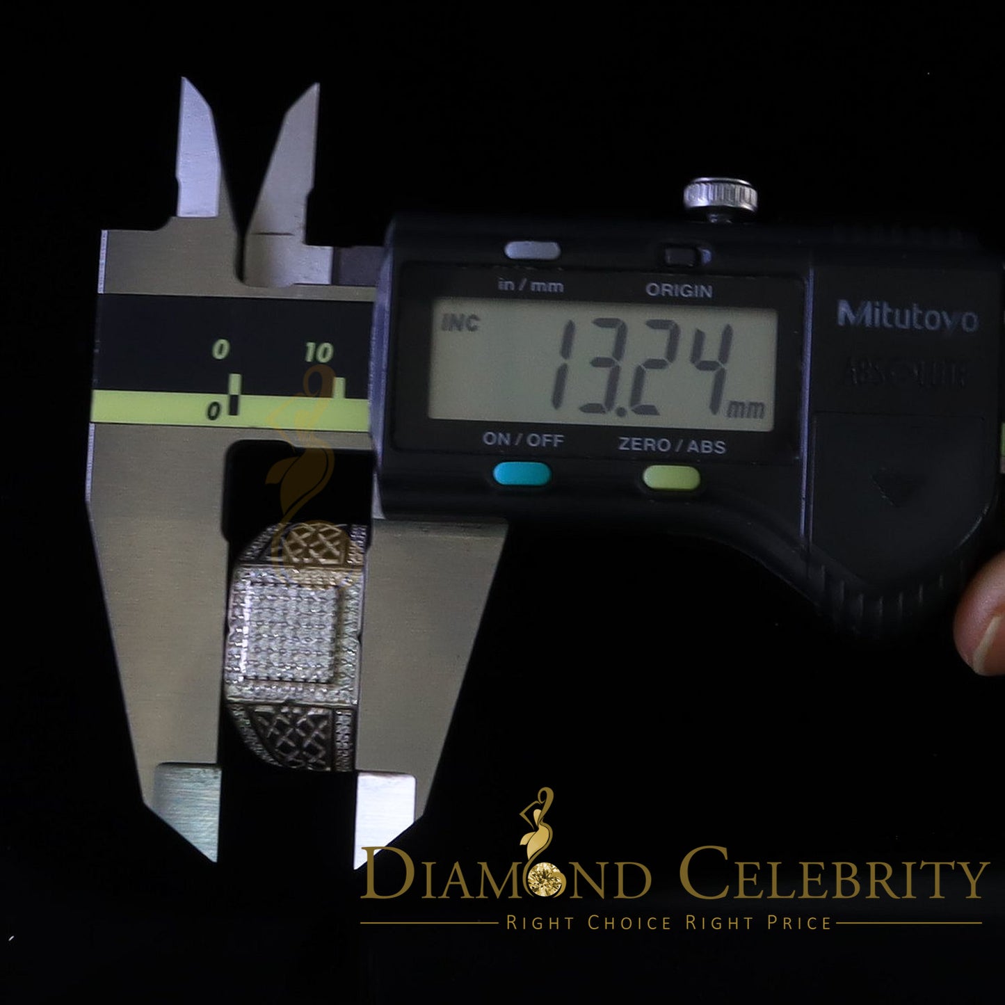 DiamondCelebritees 925 Silver White 1.25ct Cubic Zirconia Wide Square Engagement Men's Ring Size 10
