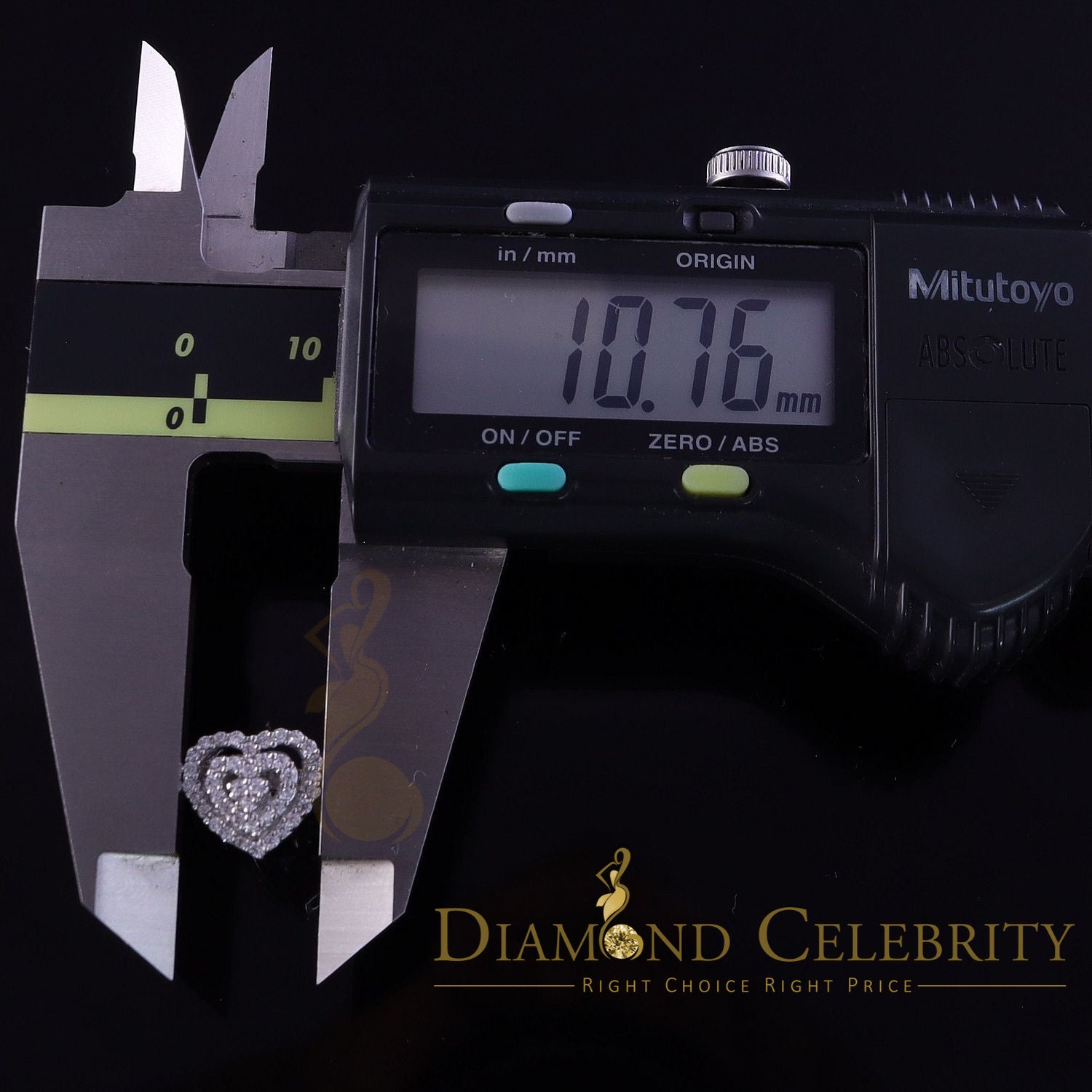 DiamondCelebritees  1.07ct Cubic Zirconia 925 White Sterling Silver Women's Hip Hop Heart Earrings