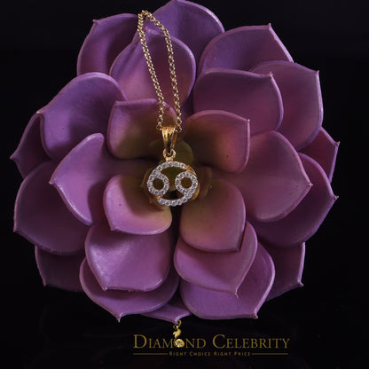 DiamondCelebritees 0.70ct Cubic Zirconia Yellow Silver CANCER JULY Month Pendant Men's & Women's