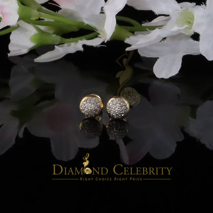 DiamondCelebritees 0.25ct Diamond 925 Silver Yellow For Men's / Women's Round Earrings