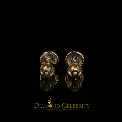 DiamondCelebritees  925 Yellow Sterling Silver 0.64ct Cubic Zirconia Round Women's Stud Earrings
