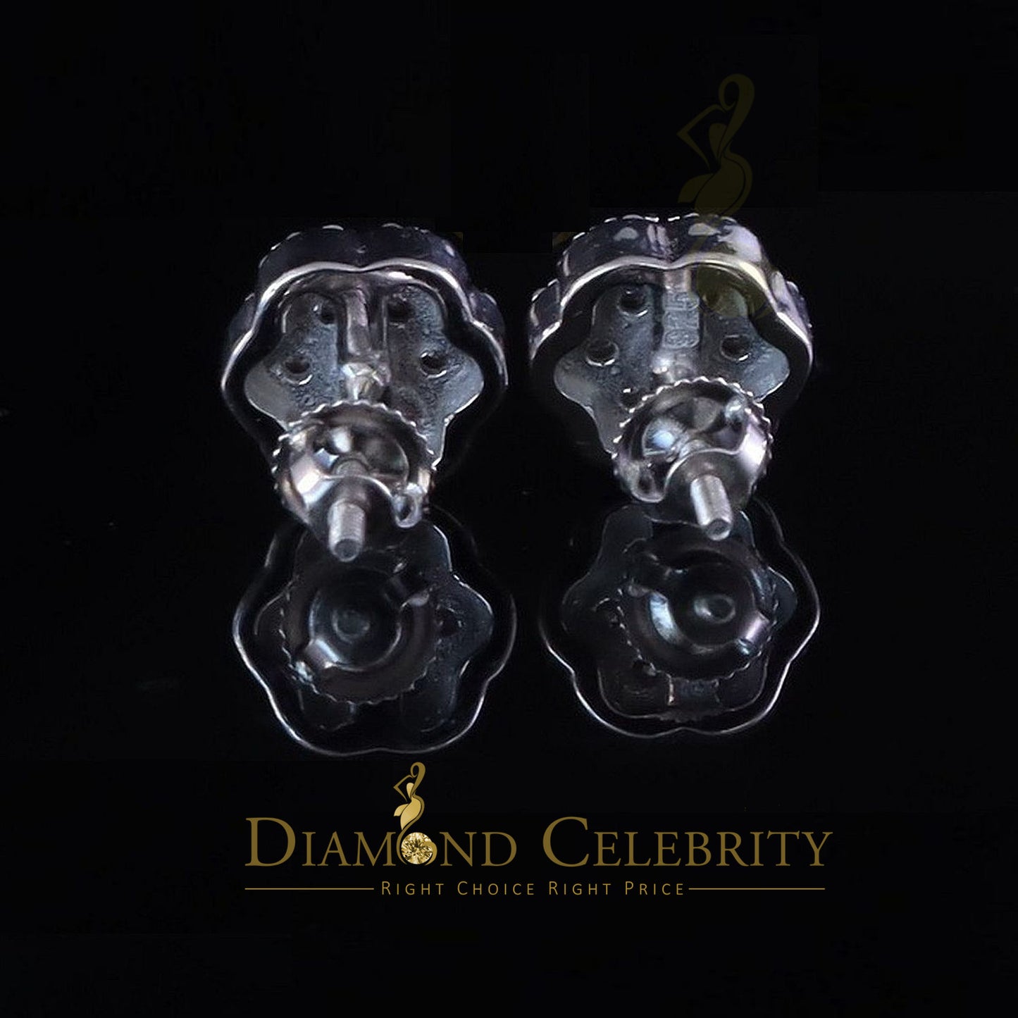 DiamondCelebritees Miracle Set Real 0.25ct Diamond 925 Silver White for Men's & Women Stud Earrings