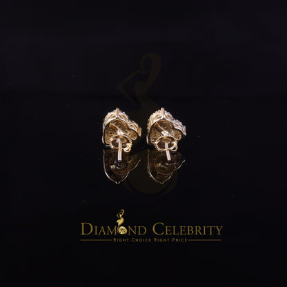 DiamondCelebritees Men's/Womens 925 Silver Yellow 1.25ct VVS 'D' Moissanite 3D Heart Stud Earrings