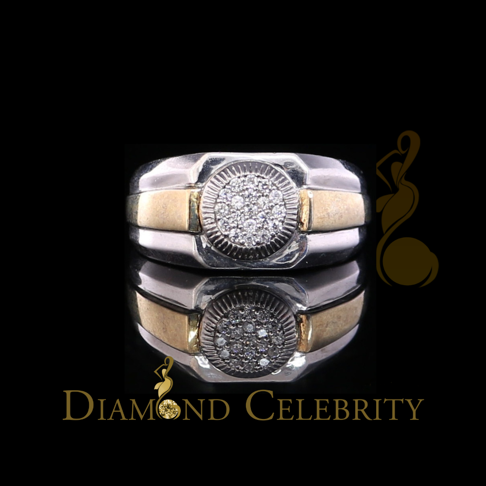 DiamondCelebritees 925 Silver White 0.38ct Cubic Zirconia Wide Men's Engagement Band Ring Size 11.5