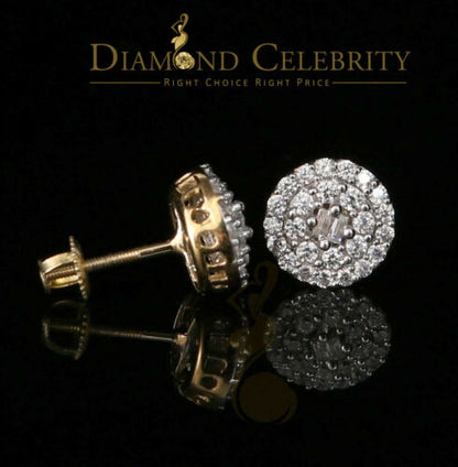 DiamondCelebritees  925 Yellow Sterling Silver 1.86ct Cubic Zirconia Round Women's Stud Earrings