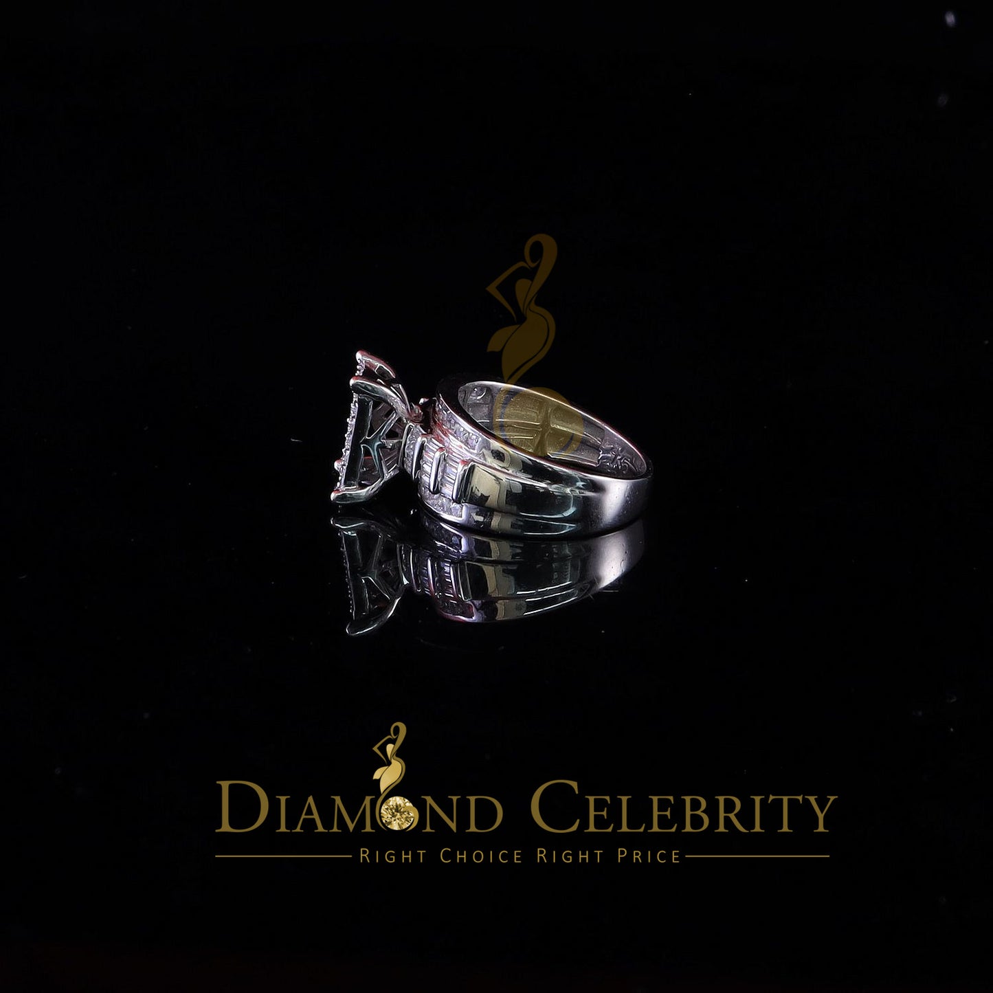 DiamondCelebritees 2.25ct Cubic Zirconia 925 White Silver Cinderella Engagement Women's Ring Size 8