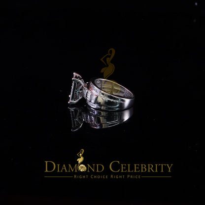 DiamondCelebritees 2.25ct Cubic Zirconia 925 White Silver Cinderella Engagement Women's Ring Size 8