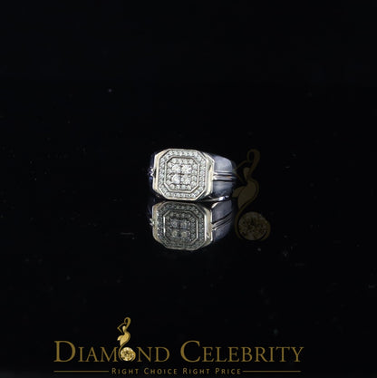 DiamondCelebritees Men's 925 Sterling White Silver Octagon 1.50ct Cubic Zirconia Ring Size 12