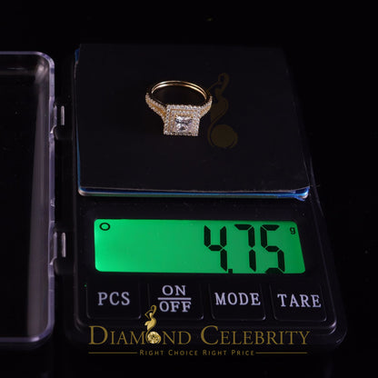 King Of Blings  10K Yellow Gold 2.00CT 'VVS' 'FL' D clr Princess Cut Moissonite Womens Ring S/7