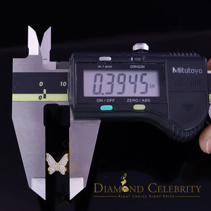 DiamondCelebritees  Women's 0.34ct Cubic Zirconia Butterfly Stud Earrings Yellow 925 Sterling Silver