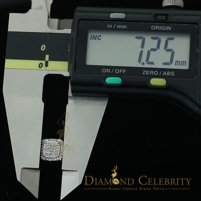 DiamondCelebritees 0.25ct Diamond 925 stud Sterling Silver White Square Earring For Men / Women