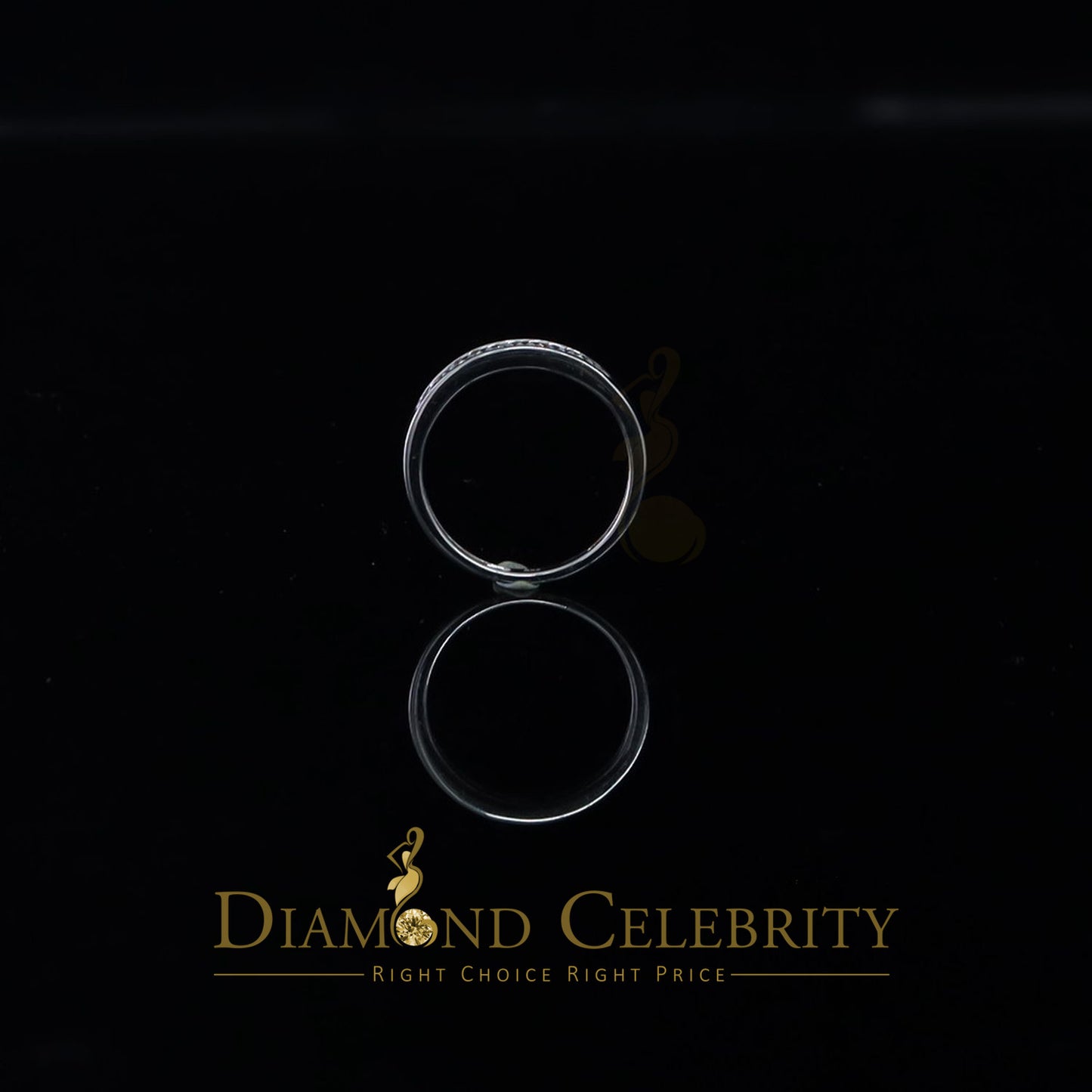 DiamondCelebritees 0.50ct Cubic Zirconia Sterling White Silver Round Engagement Women's Ring Size 7