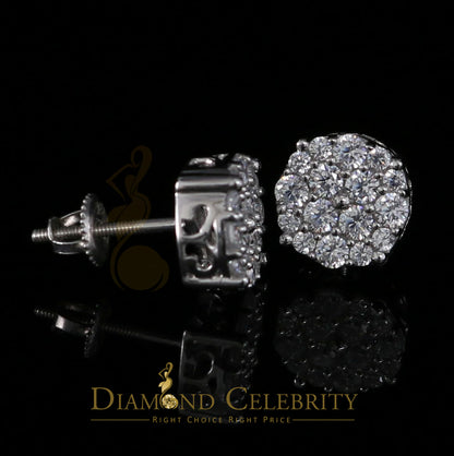 DiamondCelebritees  925 Sterling White Silver 2.0ct Cubic Zirconia Round Women's Stud Earrings