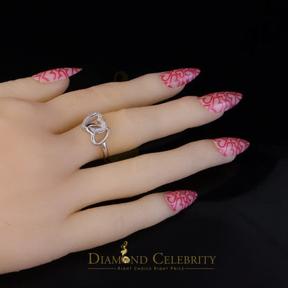 DiamondCelebritees 0.33 ct Cubic Zirconia 925 Sterling White Silver Heart Womens/Men's Ring Size 7