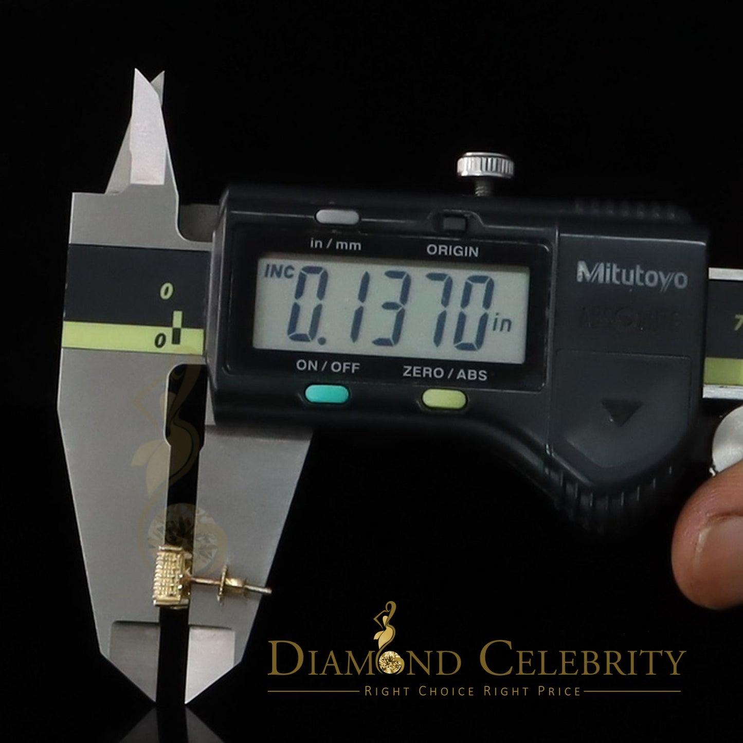 DiamondCelebritees 0.15ct Yellow Diamond 925 Sterling Silver Stud Women's/ Men's Square Earrings