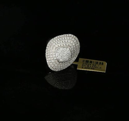 DiamondCelebritees 925 Sterling White Silver With Cubic Zirconia 1.67 ct Cocktail Ring Size 7.5