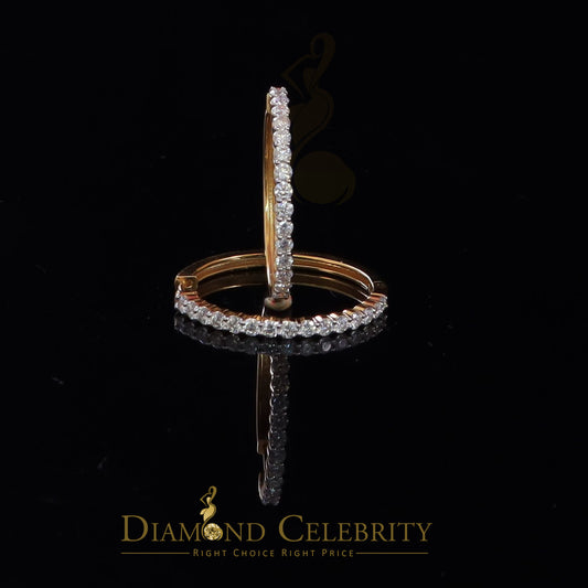 DiamondCelebritees 3.00ct Moissanite Yellow 925 Sterling Silver Women's Hoop Earrings