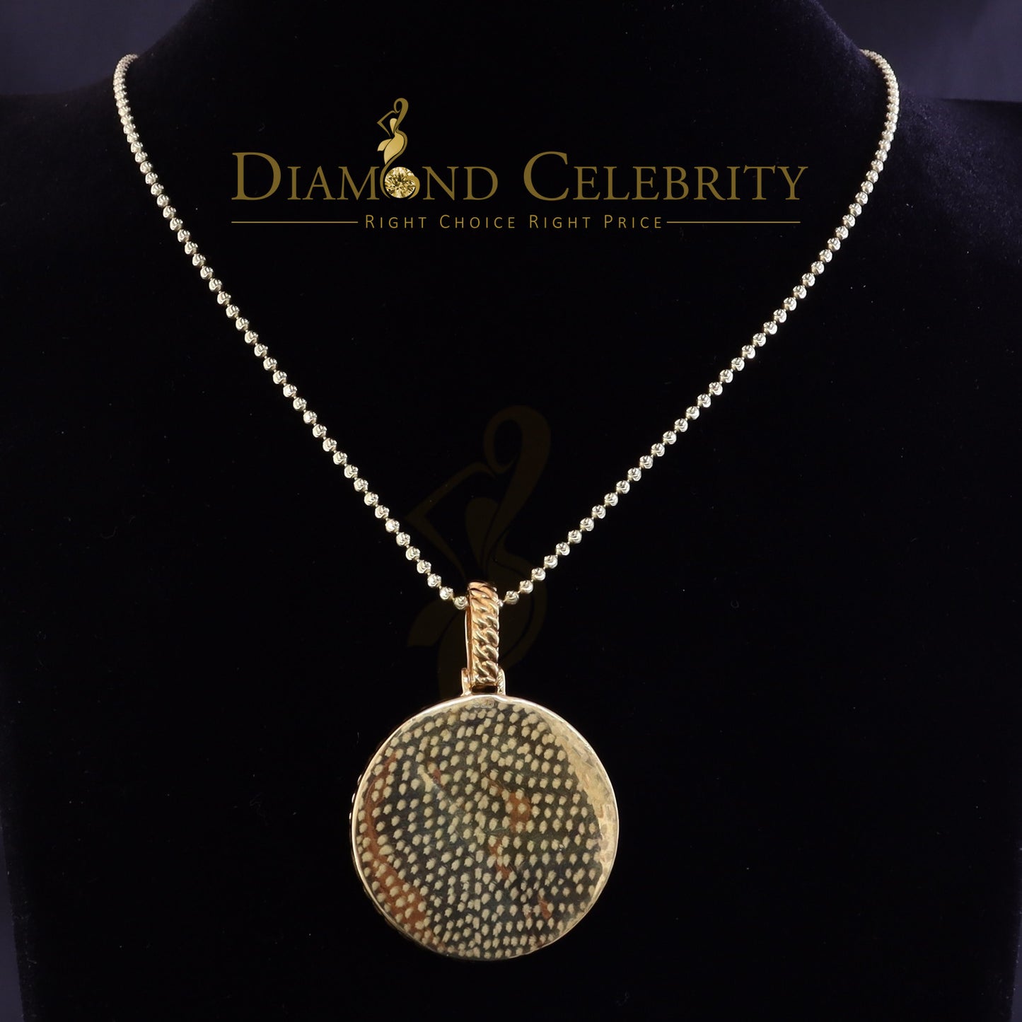 Diamondcelebritees 925 Sterling Silver 2.00ct W/Crushed Moissanite Yellow Jesus Charm Pendant