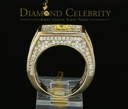 DiamondCelebritees 925 Sterling Yellow Silver Square Shape Cubic Zirconia 9.50ct Womens Ring Size7