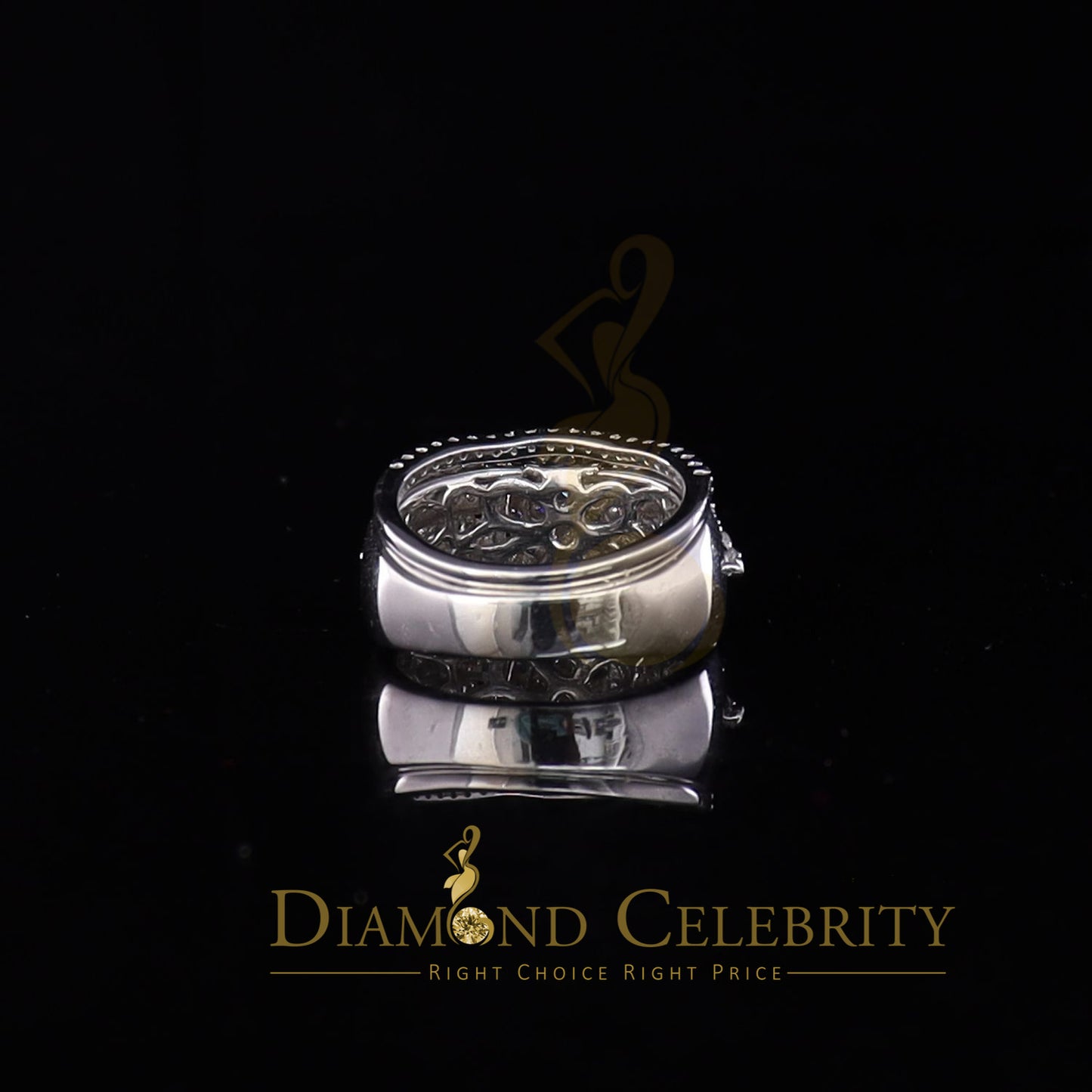 DiamondCelebritees White Sterling Silver 3.50ct Round Cubic Zirconia Double Bridal Womens Ring SZ7
