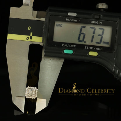 DiamondCelebritees  925 Yellow Silver 0.64ct Cubic Zirconia Women's & Men's Hip Hop Square Earrings
