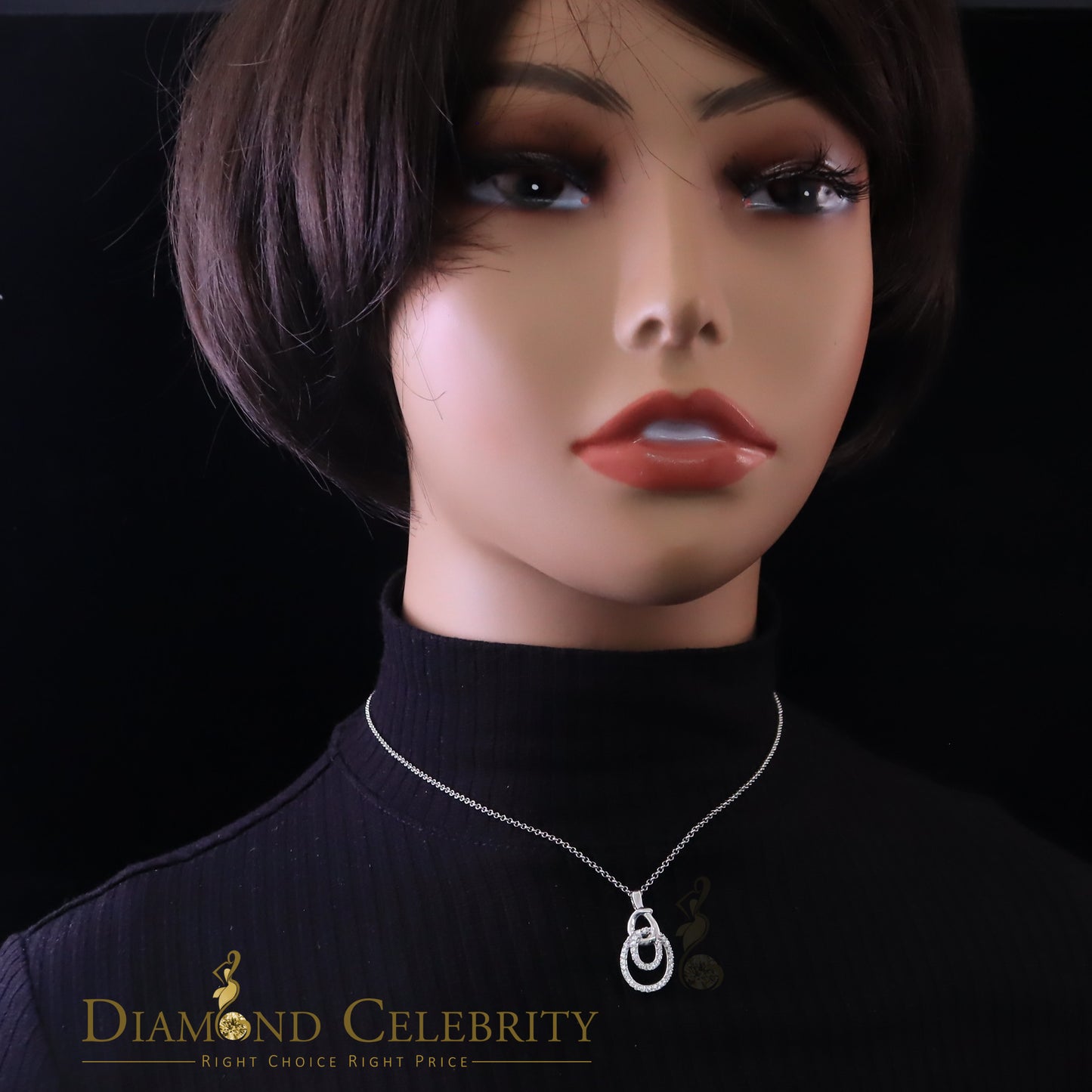 DiamondCelebritees White Sterling Silver Attractive Charm FASHION Pendant 2.64ct Cubic Zirconia