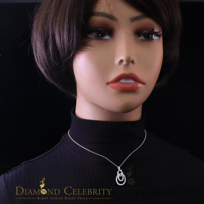 DiamondCelebritees White Sterling Silver Attractive Charm FASHION Pendant 2.64ct Cubic Zirconia