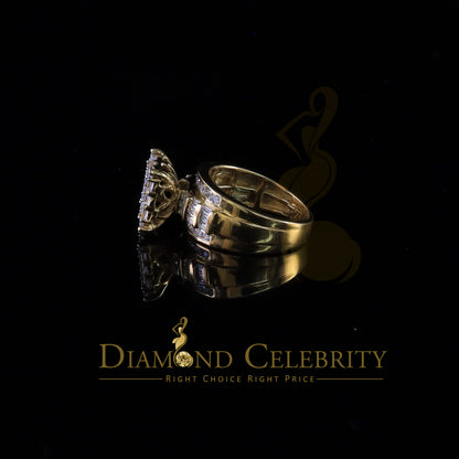 DiamondCelebritees 925 Yellow Square 2.34 ct Cubic Zirconia Silver Engagement Men's Ring Size 8