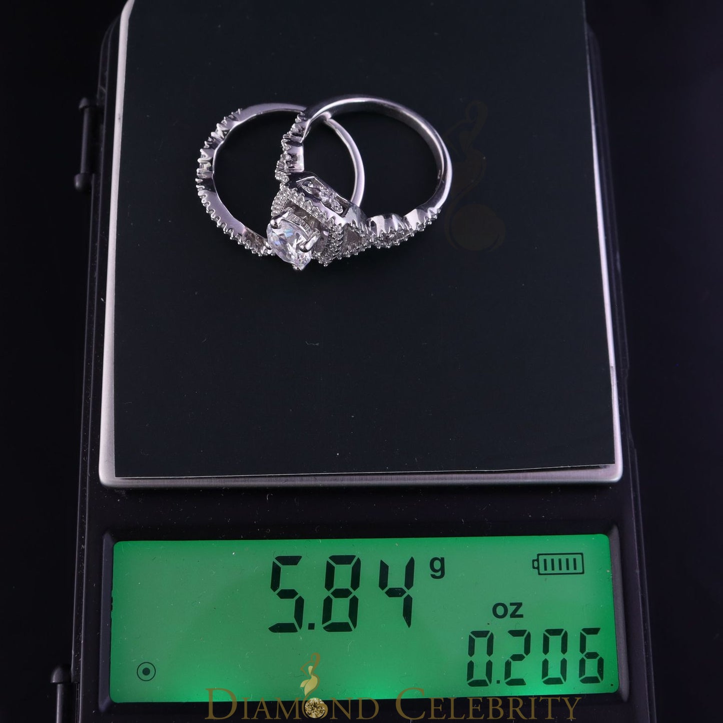 DiamondCelebritees Sterling Silver Square Cubic Zirconia 1.80ct Bridal White Womens Ring Size 7