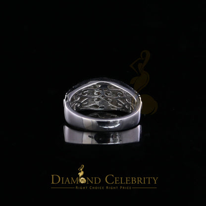 DiamondCelebritees 925 Sterling Silver 0.05ct Real Diamond Men's Style White Band Style Ring SZ 10