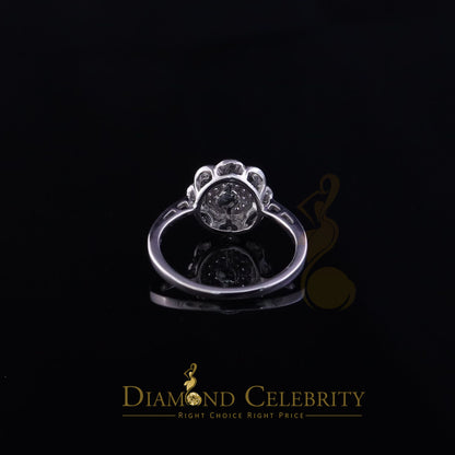 DiamondCelebritees 0.49ct Cubic Zirconia Sterling White Silver Flower Engagement Womens Ring Size 7