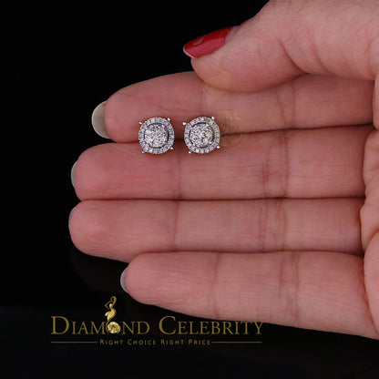 DiamondCelebritees 925 Sterling Silver 0.35 ct Diamond for Women's/Men's Yellow Stud Round Earrings