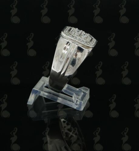 DiamondCelebritees Men's 925 Sterling White Silver Octagon 1.50ct Cubic Zirconia Ring Size 12