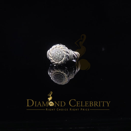 DiamondCelebritees 0.58ct Sterling White Silver Round Shape 925 Cubic Zirconia Womens Ring size 7