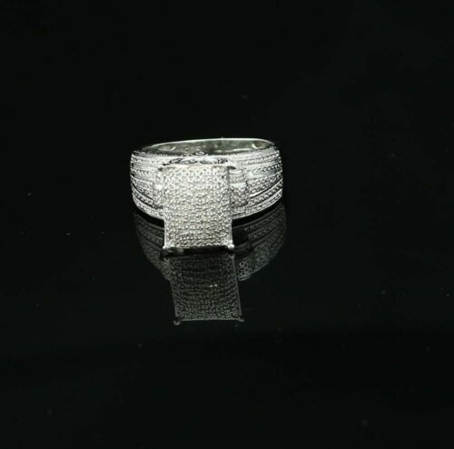 DiamondCelebritees 0.20 CT Real Diamond 925 Sterling Silver White Cinderella Womens Ring Size 7