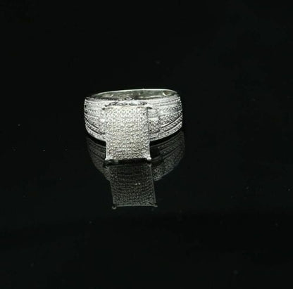 DiamondCelebritees 0.20 CT Real Diamond 925 Sterling Silver White Cinderella Womens Ring Size 7