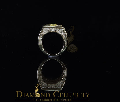 DiamondCelebritees 925 Sterling Yellow Silver Square Shape Cubic Zirconia 9.50ct Womens Ring Size7