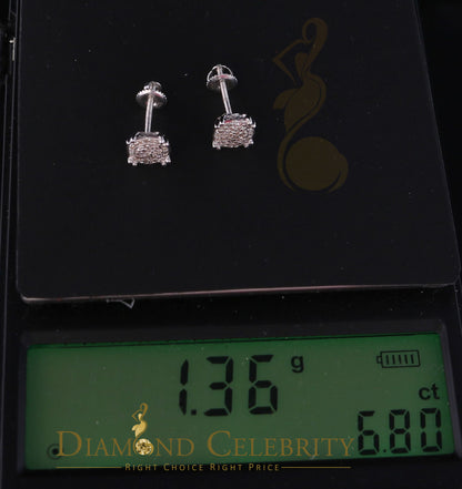 DiamondCelebritees 0.15ct Round Diamond 925 Sterling Silver White For Men's / Women's Earrings