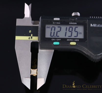 DiamondCelebritees 10K Real Yellow Gold with 0.05ct Real Diamond Square Stud Earring for Men/Women