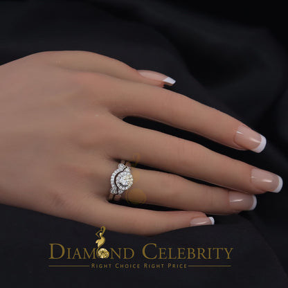 DiamondCelebritees 925 Silver Sterling White 1.50ct CZ Wide Flower 7 stone Women's Ring Size 7