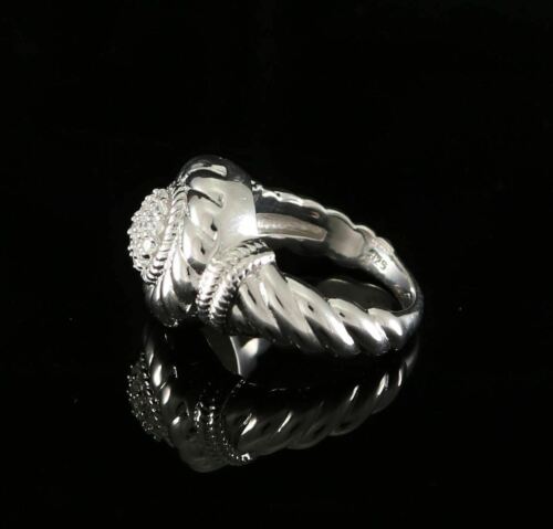 DiamondCelebritees 0.58ct Sterling White Silver Round Shape 925 Cubic Zirconia Womens Ring size 7